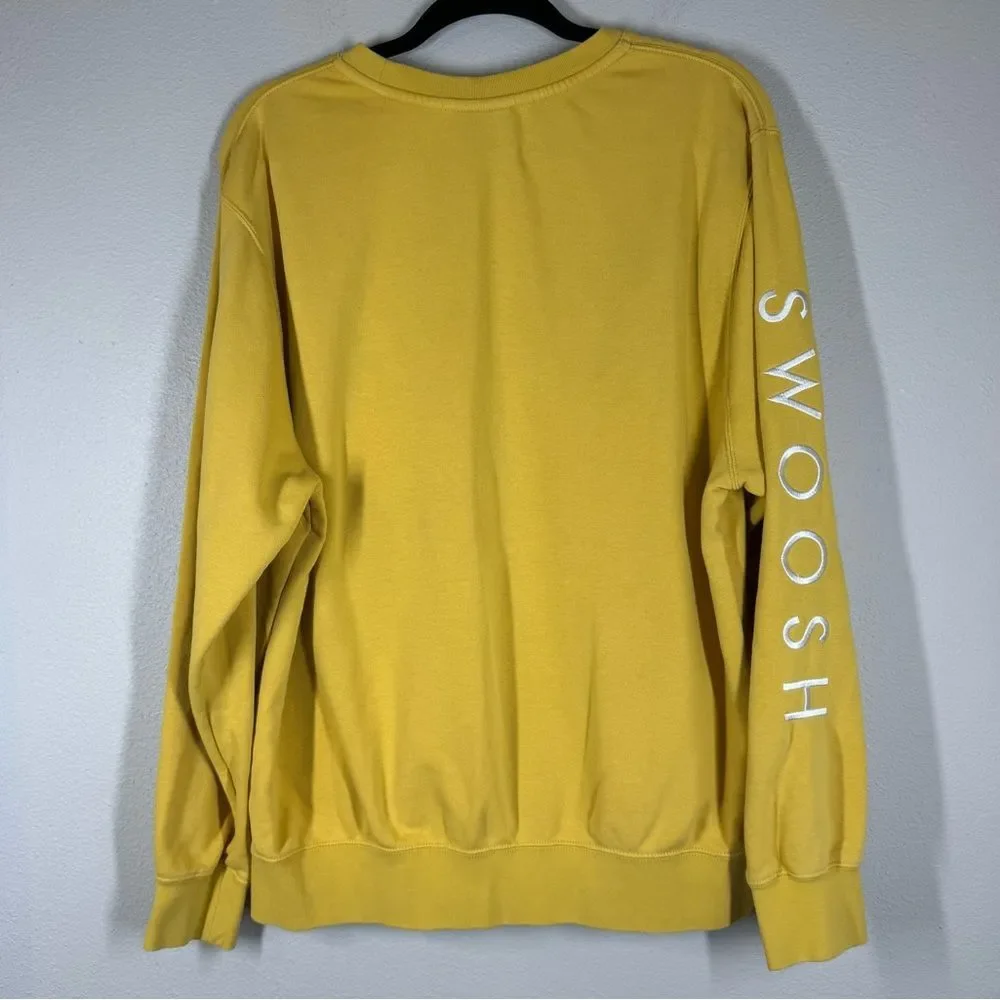 Nike Air Stacked Swoosh Crew Neck Sweatshirt Yellow Men's Large Size DJ0465-761